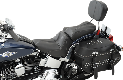 SADDLEMEN Dominator Solo Seat - Stitched - Black w/ Gray Stitching - FLSTC/N '06-'17 806-15-0042