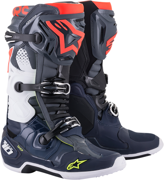 ALPINESTARS Tech 10 Boots - Dark Gray/Dark Blue/Red - US 8 2010020-9079-8