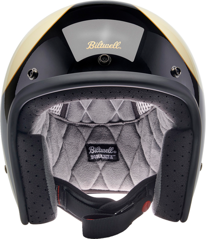 BILTWELL Bonanza Helmet - Gloss Vintage White/Black Scallop - XS 1001-559-201