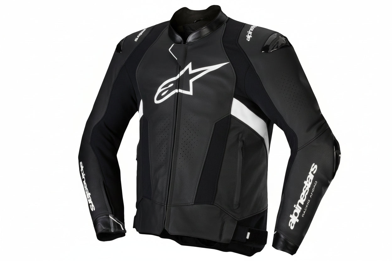 IN STOCK FIRE SALE OPEN BOX ALPINESTARS Missile v3 Leather Jacket - Black/White - US 38 / EU 48  3100125-12-48