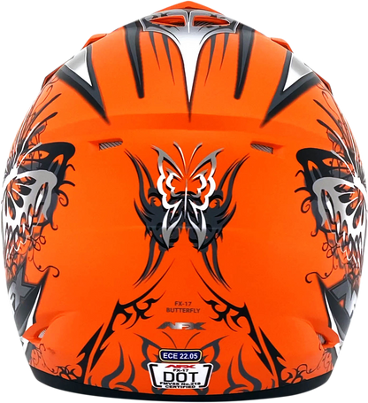 AFX FX-17 Helmet - Butterfly - Matte Orange - Medium 0110-7113