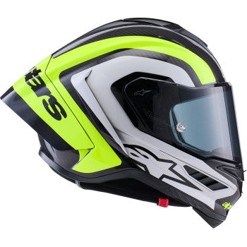 ALPINESTARS  Supertech R10 Helmet - 22.06 - Arius - Gloss Black/Silver/Yellow Fluo - 2XL  8203926-1699-2XL