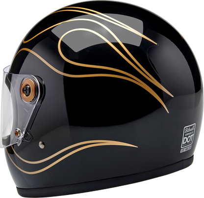 BILTWELL Gringo S Helmet - Gloss Black Flames - XL 1003-567-505