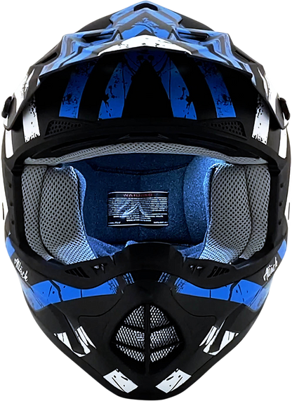 AFX FX-17Y Helmet - Attack - Matte Black/Blue - Large 0111-1410