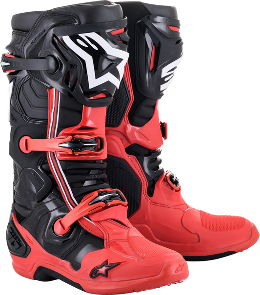 ALPINESTARS Tech 10 Boots - Black/Red Fluorescent - US 7 2010020-1030-7