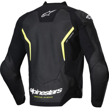 IN STOCK ALPINESTARS Jacket Lthr Gp Force Air Flo Blk/Yl Fl 48 3100326-155-48
