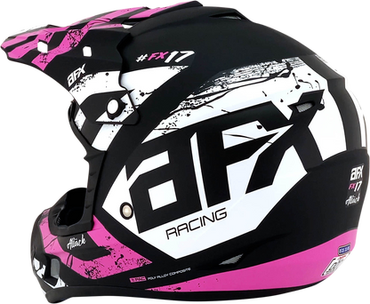AFX FX-17 Helmet - Attack - Matte Black/Fuchsia - Large 0110-7169