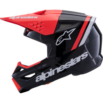 ALPINESTARS SM3 Helmet - Radium - Gloss Black/Red Fluo/White - Large 8300826-1553-L