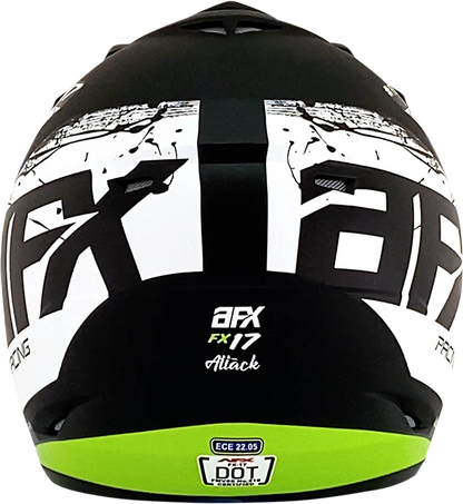 AFX FX-17 Helmet - Attack - Matte Black/Green - XS 0110-7178