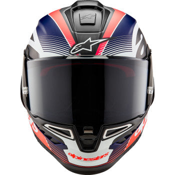 ALPINESTARS Supertech R10 Helmet - Team - Matte Black/Carbon Red Fluo/Blue - Medium 8200224-1383-M