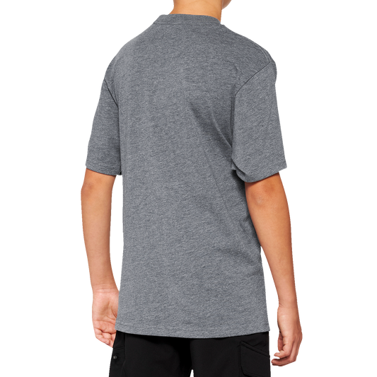 100% Youth Icon T-Shirt - Heather Gray - Medium 20001-00009