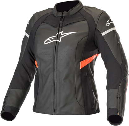 ALPINESTARS Stella Women's Kira Leather Jacket - Black/Red - US 4 / EU 40 3112019-1030-40