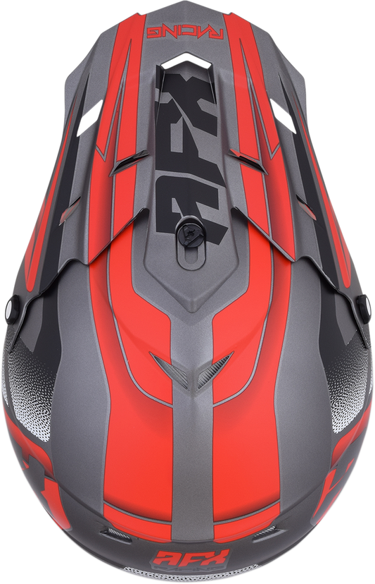 AFX FX-17 Helmet - Force - Frost Gray/Red - Medium 0110-5204