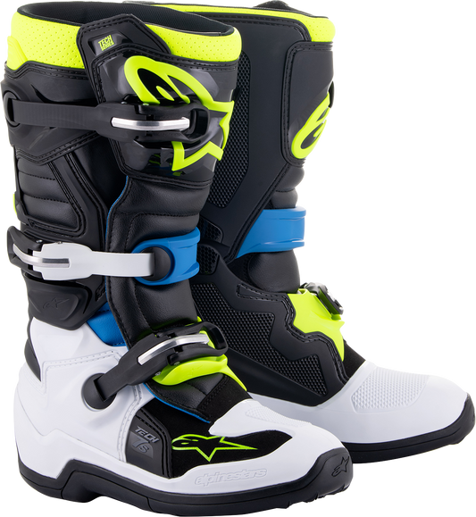 ALPINESTARS Youth Tech 7S Boots - Black/Blue/Yellow - US 3 2015017-1795-3