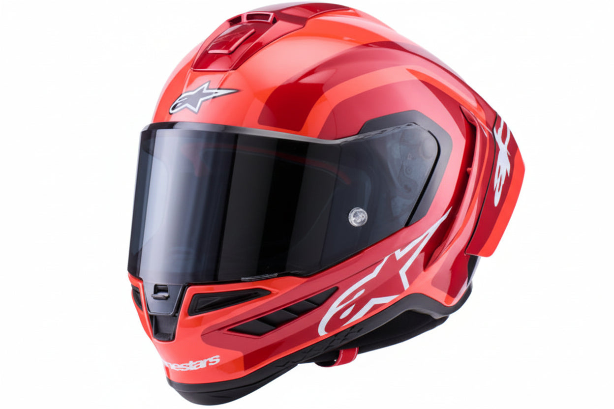 ALPINESTARS  Supretech R10 Helmet - 22.06 - Arius - Gloss - Black/White/Double Red - XS  8203926-1683-XS