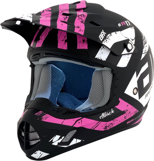AFX FX-17 Helmet - Attack - Matte Black/Fuchsia - XL 0110-7170