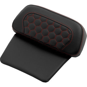 SADDLEMEN Chopped Tour Pak Pad - Honeycomb - Red Stitching - FLH/FLT '14-'24 814-07C-HC-RED