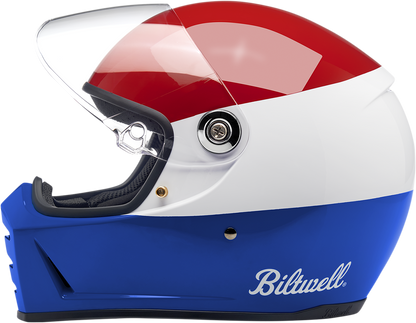 BILTWELL Lane Splitter Helmet - Gloss Podium Red/White/Blue - Small 1004-549-102