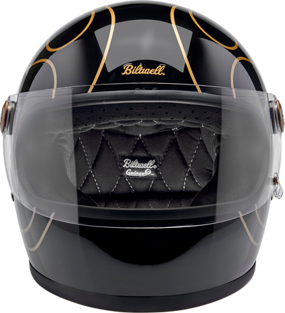 BILTWELL Gringo S Helmet - Gloss Black Flames - XL 1003-567-505