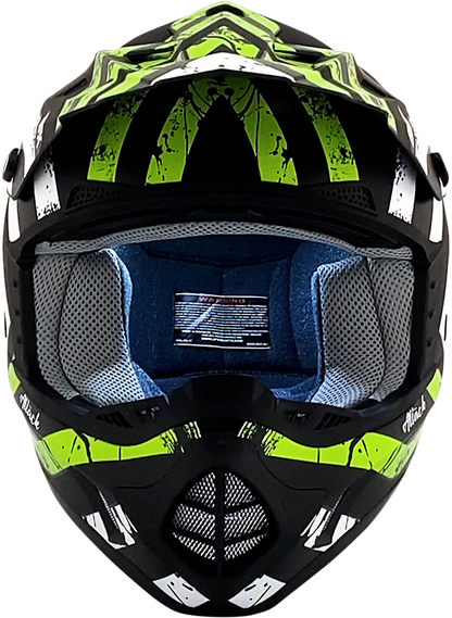 AFX FX-17 Helmet - Attack - Matte Black/Green - 2XL 0110-7183