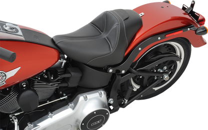SADDLEMEN Dominator Solo Seat - Stitched - Black w/ Gray Stitching - FL/FX '06-'17 806-12-0042