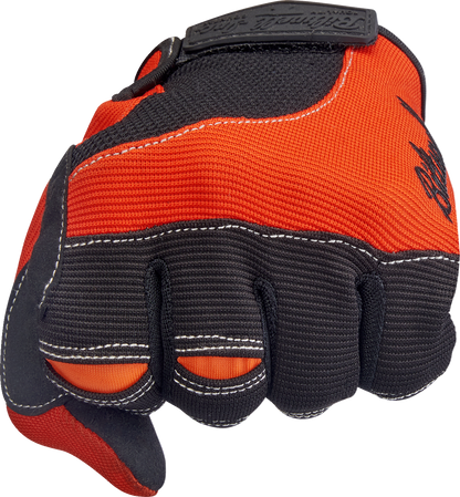 BILTWELL Moto Gloves - Orange/Black - Large 1501-0106-004