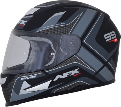 AFX FX-99 Helmet - Recurve - Matte Black/Gray - Medium 0101-11137
