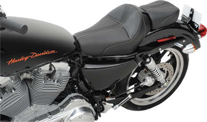 SADDLEMEN Dominator Pillion Pad - Standard Reach - Black w/ Gray Stitching 807-03-0162