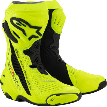 ALPINESTARS Supertech R Vented Boots - Fluorescent Yellow/Black - US 12 / EU 47 2220121-551-47