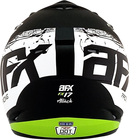 AFX FX-17Y Helmet - Attack - Matte Black/Green - Medium 0111-1418