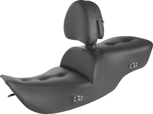 SADDLEMEN Pillow Top Roadsofa Seat - Heated - Black - with Backrest 897-06-181BRHC