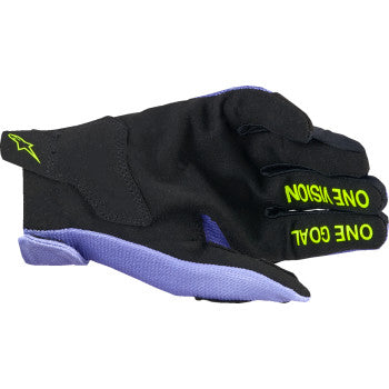 ALPINESTARS Youth Radar Gloves - Purple/Fluo Yellow - 2XS 3541824-3175-2XS