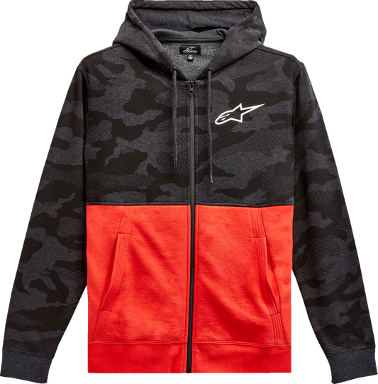 ALPINESTARS Camo Block Hoodie - Charcoal Heather/Warm Red - Medium 1213510501816M