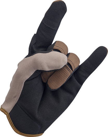 BILTWELL Moto Gloves - Coyote/Black - Large 1501-1301-004