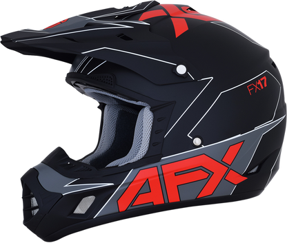 AFX FX-17 Helmet - Aced - Matte Black/Red - Large 0110-6486