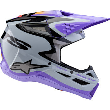 ALPINESTARS Youth SM3 Helmet - Jettson - Glosss Black/Gray/Purple - Large 8303226-9277-YL