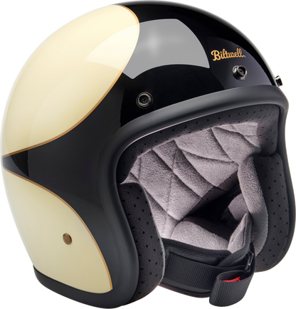 BILTWELL Bonanza Helmet - Gloss Vintage White/Black Scallop - XL 1001-559-205