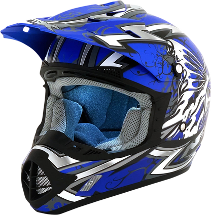 AFX FX-17Y Helmet - Butterfly - Matte Blue - Small 0111-1387