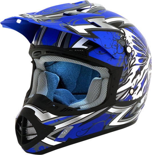 AFX FX-17Y Helmet - Butterfly - Matte Blue - Large 0111-1389