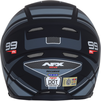 AFX FX-99 Helmet - Recurve - Matte Black/Gray - Small 0101-11136