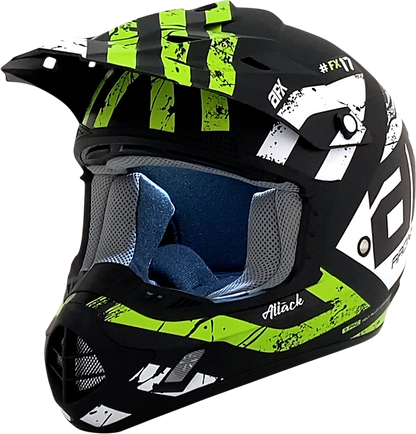 AFX FX-17 Helmet - Attack - Matte Black/Green - XL 0110-7182