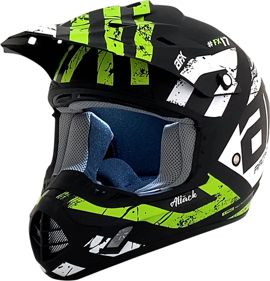 AFX FX-17 Helmet - Attack - Matte Black/Green - XS 0110-7178