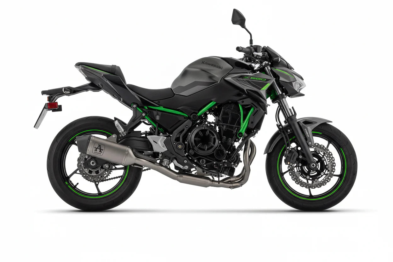 Arrow  Kawasaki  Z650 / Ninja 650 / Versys 650 E5+ 2025 Full System With Veloce Titanium Silencer - 77501vl