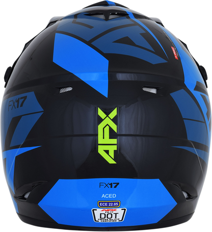 AFX FX-17 Helmet - Aced - Blue/Lime - XL 0110-6502