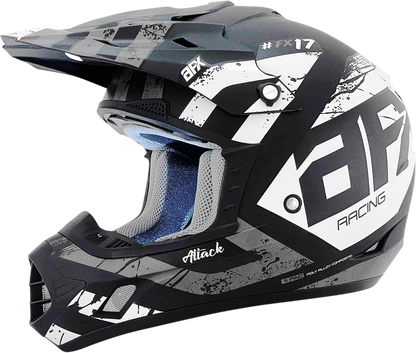 AFX FX-17 Helmet - Attack - Matte Black/Silver - XL 0110-7146
