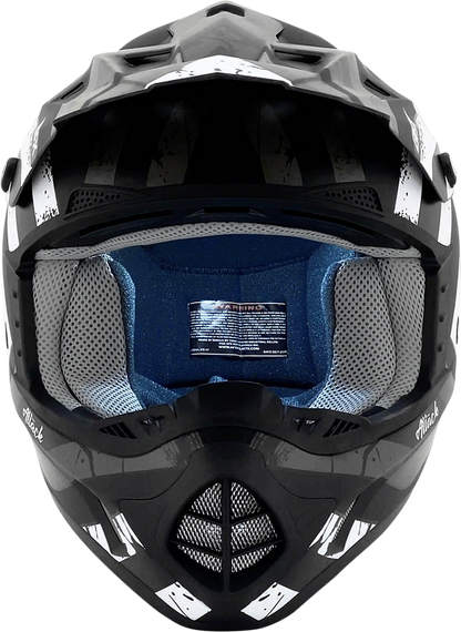 AFX FX-17Y Helmet - Attack - Matte Black/Silver - Medium 0111-1400