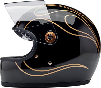 BILTWELL Gringo S Helmet - Gloss Black Flames - 2XL 1003-567-506