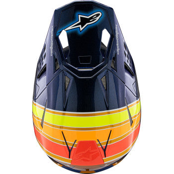 ALPINESTARS Supertech M10 Helmet - TLD Edition 25 - MIPS® - Gloss Dark Blue/Orange/Yellow/Fluo Red - XS  8300225-7156-XS