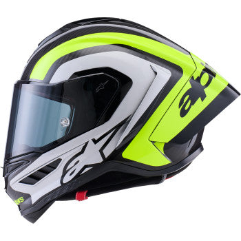 ALPINESTARS  Supertech R10 Helmet - 22.06 - Arius - Gloss Black/Silver/Yellow Fluo - Medium  8203926-1699-M