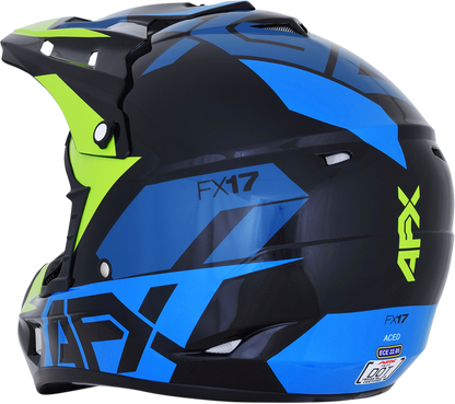 AFX FX-17 Helmet - Aced - Blue/Lime - 2XL 0110-6503
